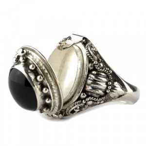 Inel argint Poison Ring cu onix 1.5cm - Img 3