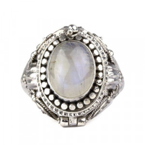 Inel argint Poison Ring cu piatra lunii 1,5cm - Img 3