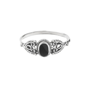 Inel din Argint cu Onix si detalii ornamentale vintage Nocturna - Img 2