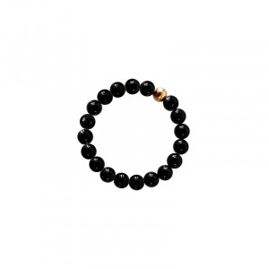 Inel elastic din pietre semipretioase Onix, talisman pentru Protectie si Echilibru