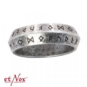 Inel otel inoxidabil cu aspect antic Rune 7mm - Img 2