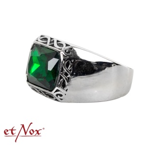 Inel otel inoxidabil cu zirconiu Ornament Verde 1.5cm