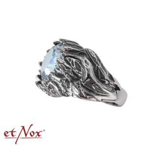Inel otel inoxidabil Ice Age cu zirconiu albastru 1.7cm - Img 2
