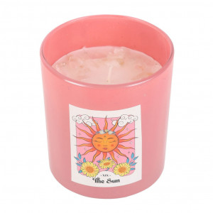 Lumanare cu bucatele de quartz roz The sun - Celestial Dreams (aroma Grepfrut Roz) - Img 5