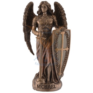 Mini statueta Arhanghelul Mihail, aparatorul omenirii, finisaj bronz, 9 cm