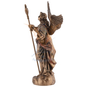 Mini statueta Chamuel, arhanghelul iubirii, finisaj bronz, 10 cm - Img 7
