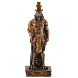 Mini statueta mitologica zeul egiptean Sobek 9 cm - Img 1