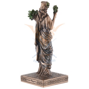 Mini statueta rasina cu finisaj bronz, mitologia greaca, zeita recoltei Demeter - Img 4