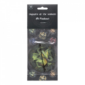 Odorizant design Anne Stokes, cu parfum de mere verzi pentru relaxare, are model cu dragonul Mabon de culoare verde cu ambalajul multicolor si dimensiunile  7 x 7 x 0.2.