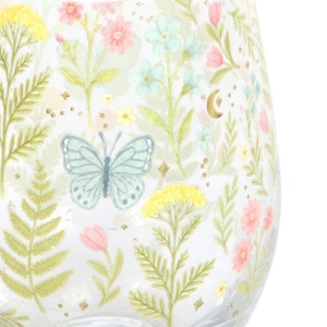 Pahar de sticla imprimat Luna Bloom, capacitate 450 ml - Img 2