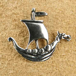 Pandantiv argint Corabie vikinga cu cap de dragon 2.4cm - Img 2