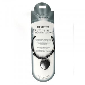 Pandantiv bucatele de piatra semipretioasa Inima si Hematit, talisman pentru Protectie si Relaxare