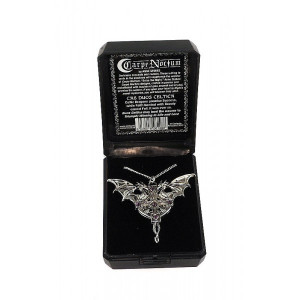 Pandantiv cu lantisor Carpe Noctum - dragoni pe cruce Duos Celtica, placat cu argint, 5.5 cm - Img 2