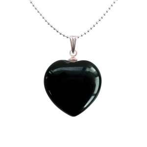 Pandantiv cu lantisor Inima de Onix, talisman pentru Protectie si Armonie