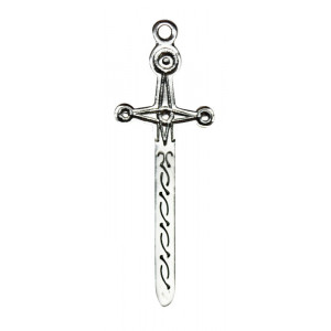 Pandantiv cu lantisor Lughnasagh, placat cu argint, talisman zodiac celtic (25 Iulie-16 August), 4.4 cm