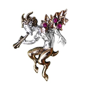 Pandantiv cu lantisor Pan 4.5 cm