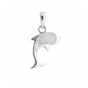 Pandantiv Delfin, argint cu sidef – libertate si armonie, 1.65 cm
