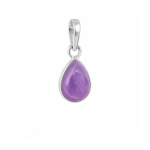 Pandantiv din argint cu cristal natural Lacrima de Ametist 1.2 cm
