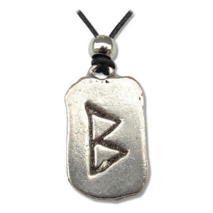 Pandantiv runa Berkano, talisman pentru vindecare si purificare, 2.5cm