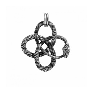 Pandantiv Sarpe Ouroboros din Otel Inoxidabil 304 – Talisman Renastere si Protectie, 37 mm