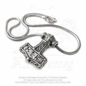 Pandantiv viking Ciocanul lui Thor cu rune - Img 2