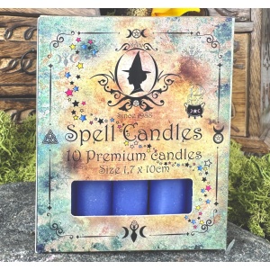 Set 10 lumanari bleu pentru ritualuri de vindecare, pace si comunicare