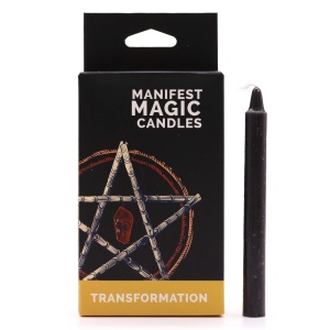 Set 12 lumanari negre pentru ritualuri de protectie si transformare, 12x1.2 cm - Img 1