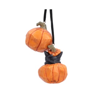 Set 2 decoratiuni suspendate Halloween Pumpkin and Patch 7,7 cm - Whisper Wood - Img 3