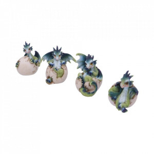 Set 4 statuete pui de dragon in ou Hatchlings Emergence 8 cm - Img 2
