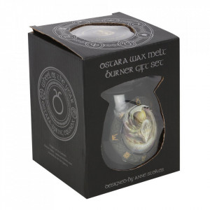 Set ceara parfumata de soia, wax melt si lampa aromaterapie Dragonul Ostara - Anne Stokes - Img 3