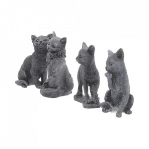 Set patru statuete Pisicute norocoase 9 cm - Img 1