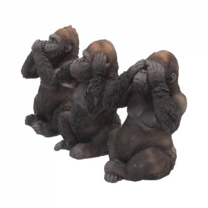 Set statuete Trei gorile intelepte 13 cm - Img 2
