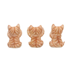 Set statuete Trei Pisicute Portocalii Intelepte 9cm - Img 3