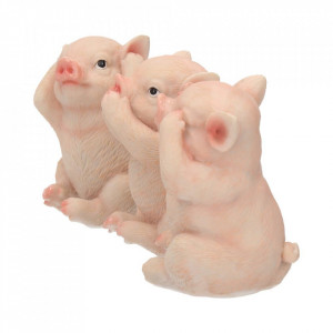 Set statuete Trei purcelusi intelepti 9.5 cm - Img 2