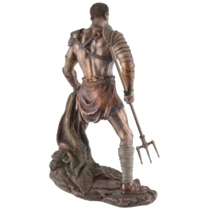 Statueta bronz si rasina gladiator Retiarius 27cm - Img 2