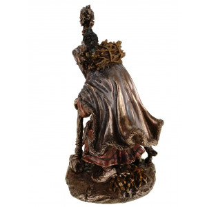Statueta bronz si rasina, mitologie celtica, zeita iernii Cailleach 19cm - Img 2