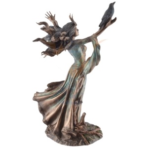 Statueta bronz si rasina vrajitoarea Morgana le Fay 25 cm - Img 4