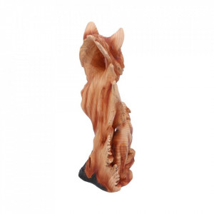 Statueta bust lupi finisaj lemn Cantecul Naturii 31 cm - Img 4