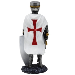 Statueta Cavaler Templier cu Sabie si Scut, 22 cm - Img 3