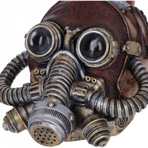 Statueta craniu steampunk Flame Hawk 23cm - Img 6