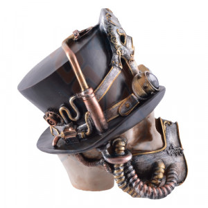 Statueta Craniu Steampunk Mad 25 cm - Img 3