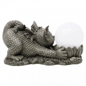 Statueta de gradina cu lampa solara, dragon norocos, Iti Daruiesc Luna - 26 cm - Img 5