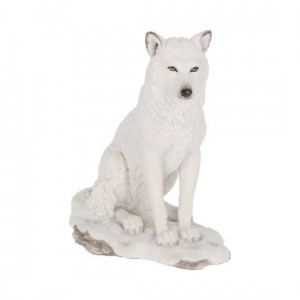 Statuetă lup alb Lupul Naluca 20 cm - Img 1
