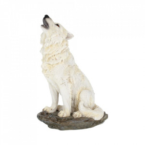 Statueta lup alb Urlet in furtuna 20 cm - Img 3