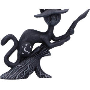 Statueta pisicuta neagra Bewitch - decor gotic cu pisici si vraji, 15 cm - Img 6