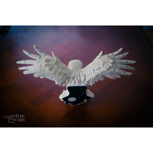 Statueta / Placa decorativa pentru perete bufnita polara Emisarul 49 cm - Img 7