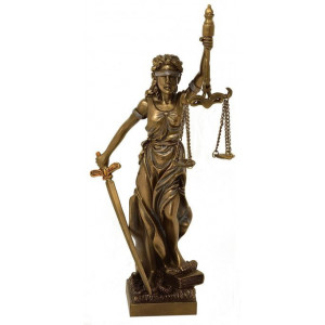 Statueta rasina si bronz Justitia 20 cm