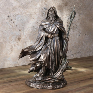 Statueta rasina si bronz magul Merlin - Monte M.Moore 29 cm - Img 7
