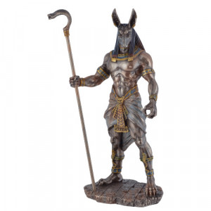 Statueta rasina si bronz, mitologia egipteana, zeu Anubis 28cm