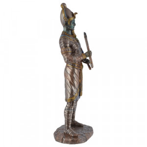 Statueta rasina si bronz, mitologia egipteana, zeul Osiris 27cm - Img 4